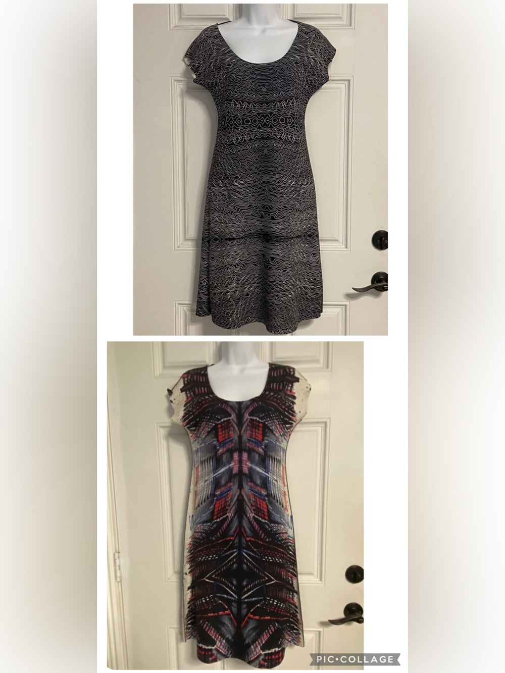 T42a- ANIMAPOP 2-in-1 Reversible Neoprene Midi Shift Dress